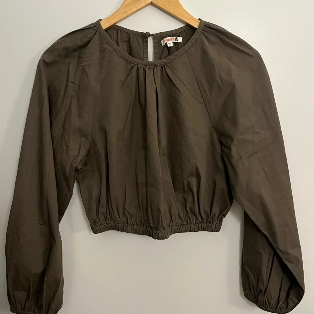 Sundry cropped cotton blouse womens size 0 - Picture 2 of 6